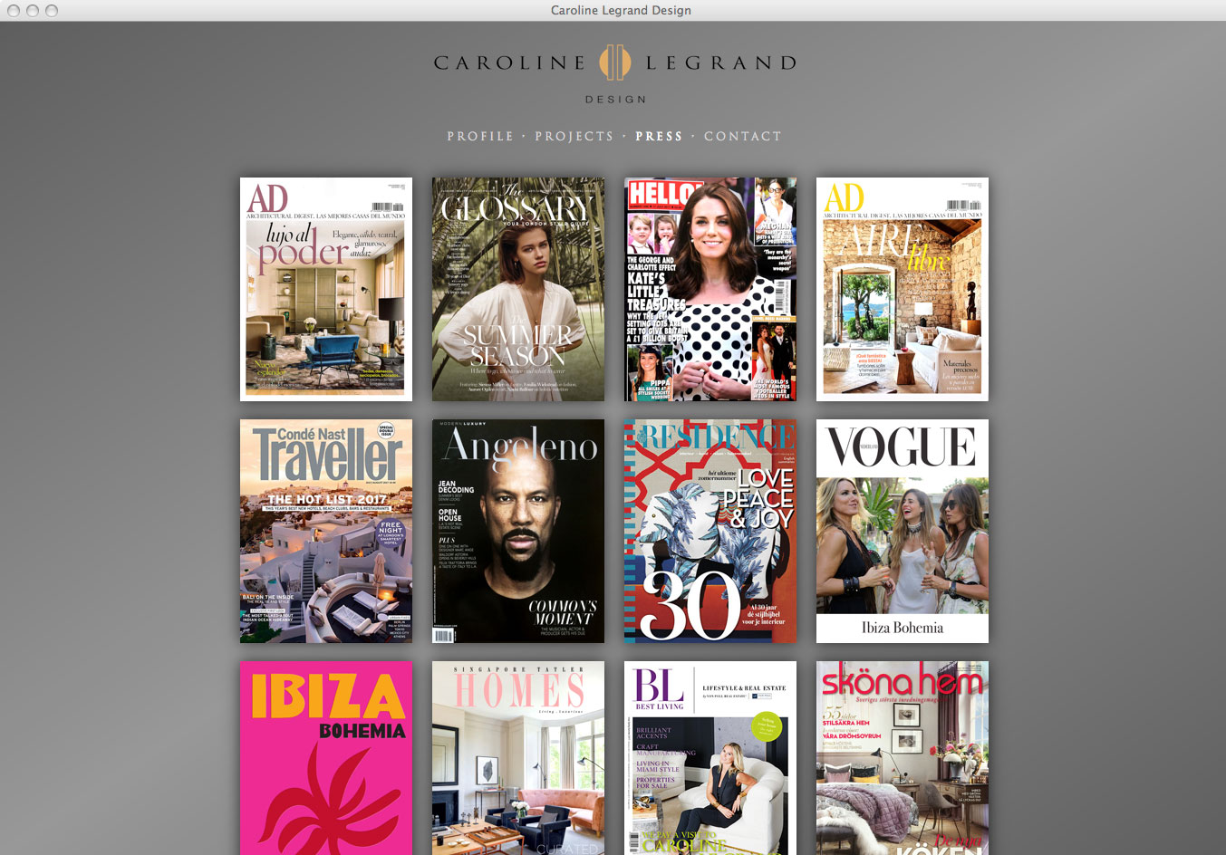 Kessell Design. Caroline Legrand Website