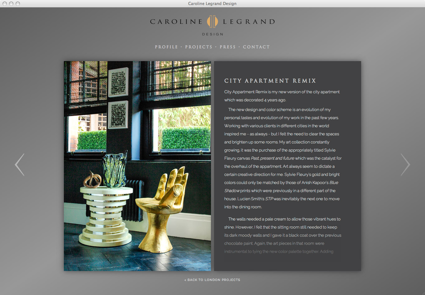 Kessell Design. Caroline Legrand Website