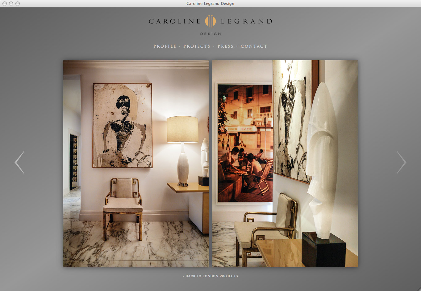 Kessell Design. Caroline Legrand Website