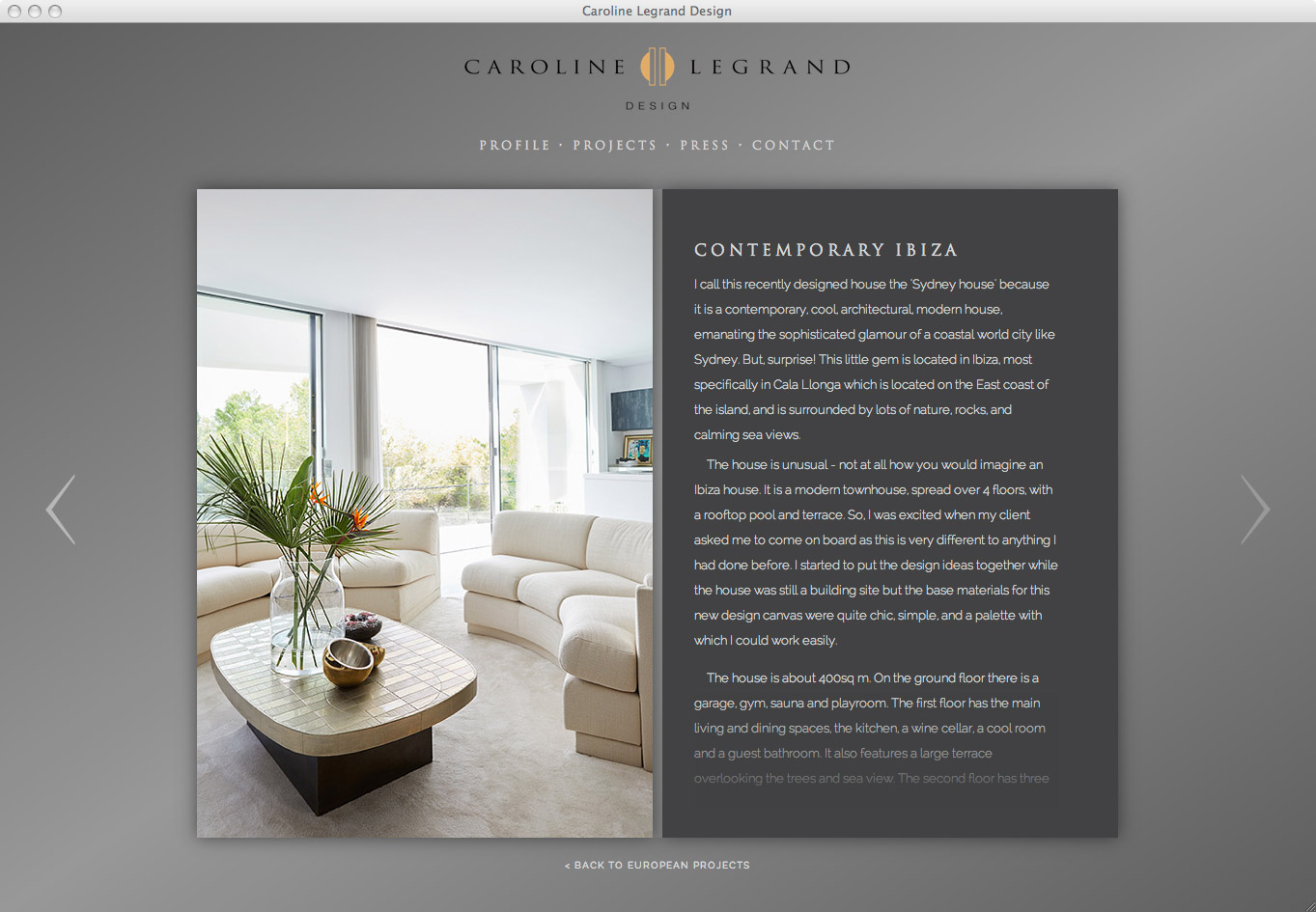 Kessell Design. Caroline Legrand Website