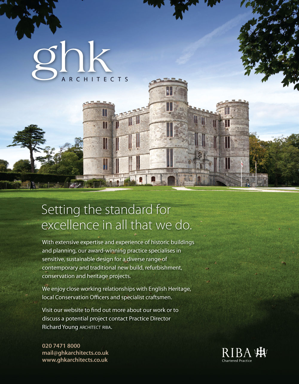 GHK Advert for Historic Houses Directory by Kessell Design
