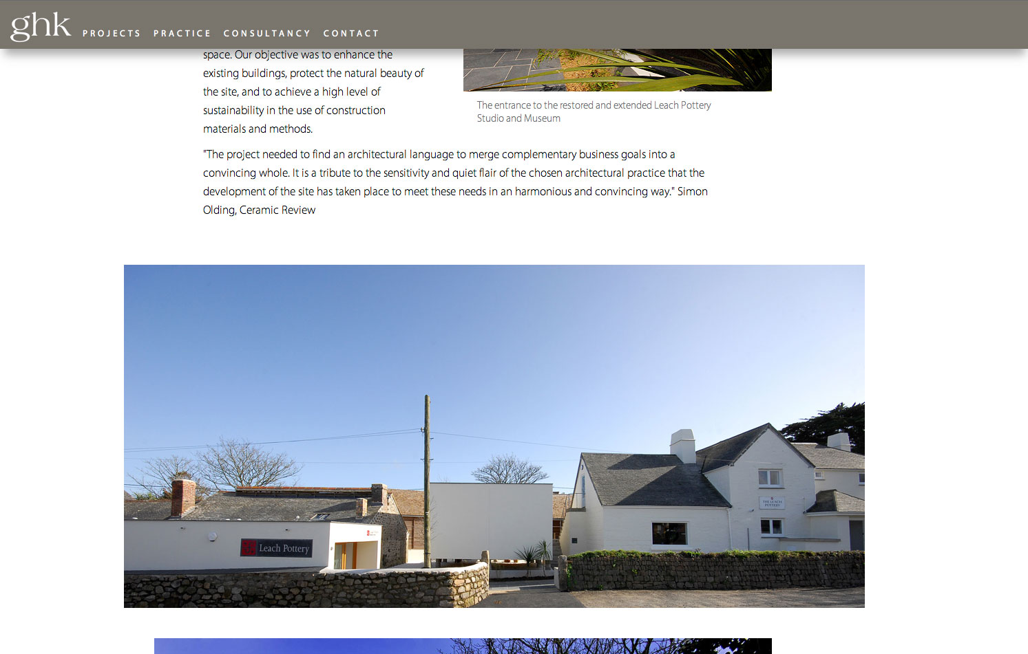 GHK Architects website by Kessell Design
