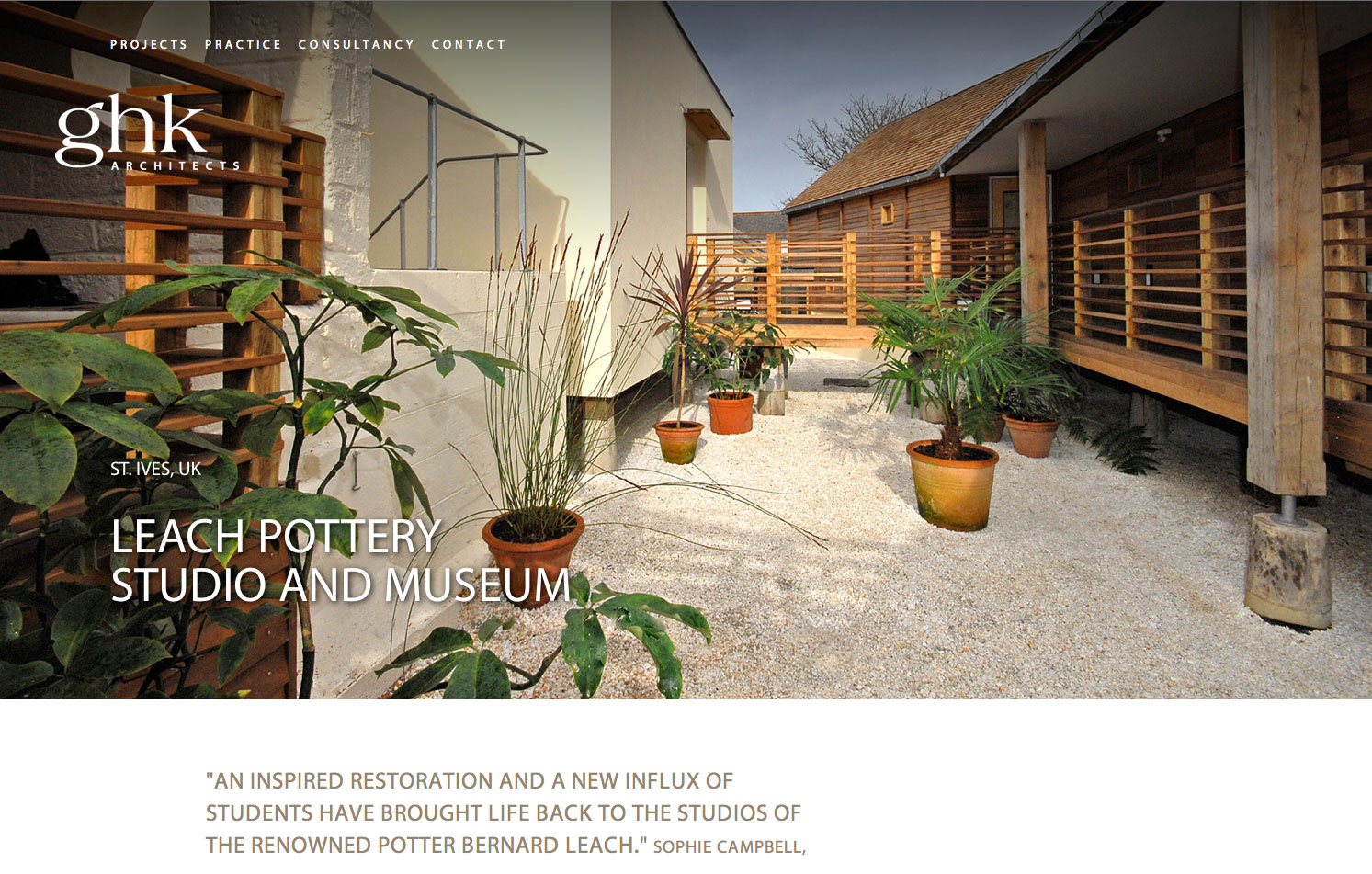 GHK Architects website by Kessell Design